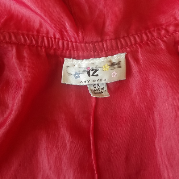 IZ Amy Byer Girls Dress Peacoat Jacket Red Sz 6X - Picture 7 of 9